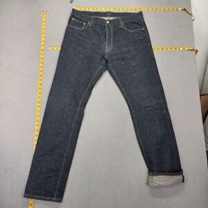 TOPTEN Jeans Mens 32x30 Blue Selvedge Tapered Denim Zip Fly Stretch Casual Pants